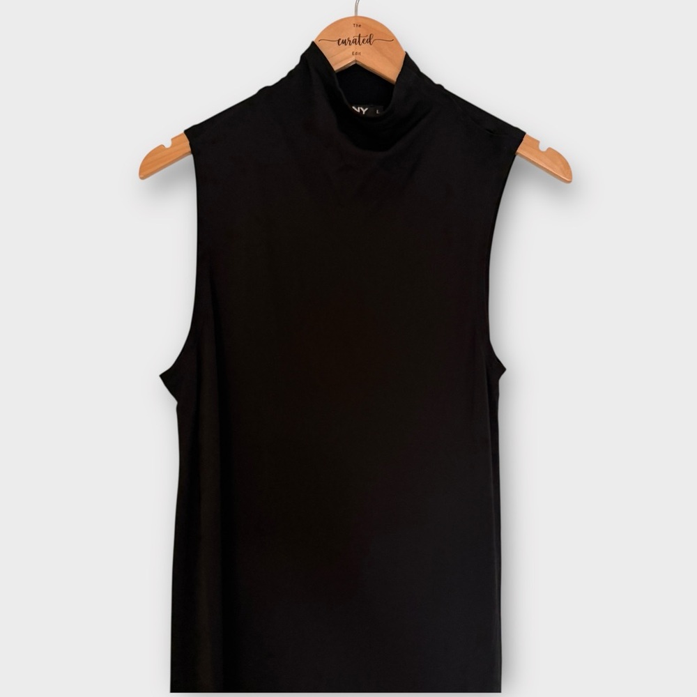DKNY Black Sleeveless Mock Neck Maxi Dress – Size L - Picture 3 of 9